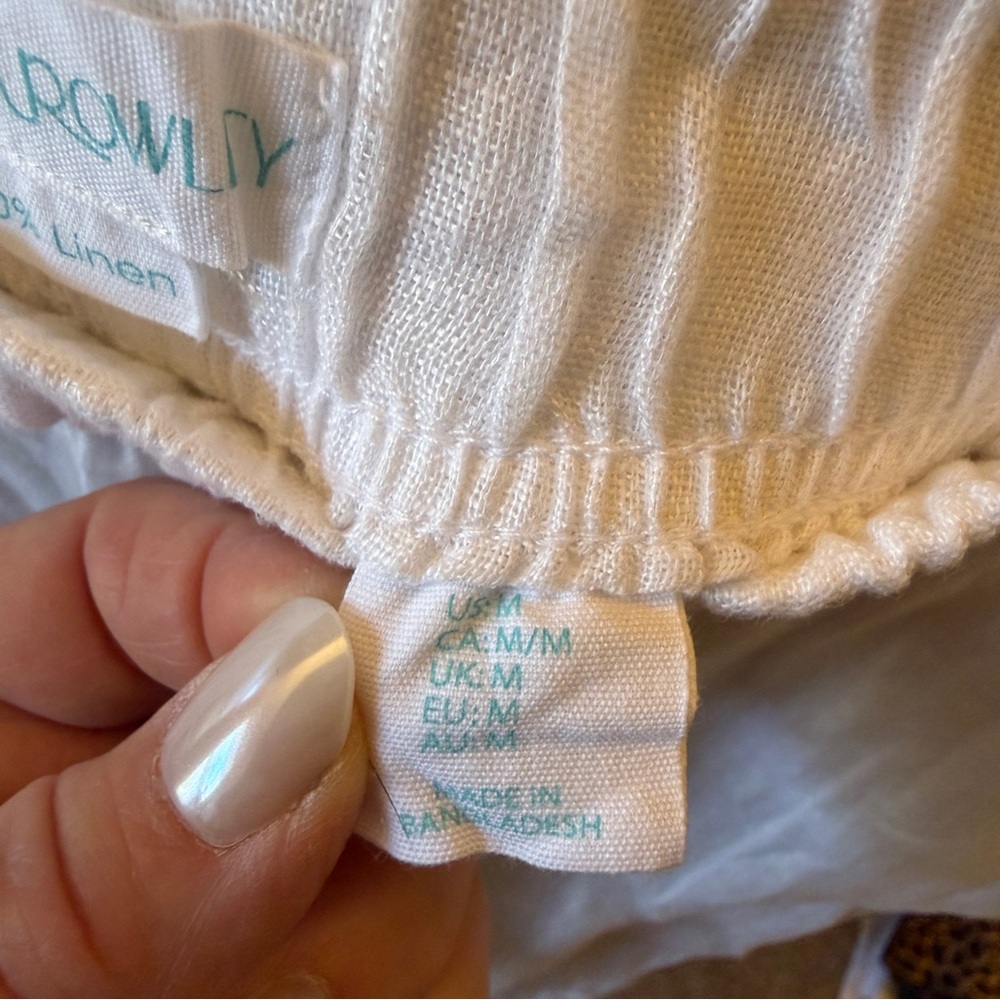 Cynthia Rowley White Linen Pants size M - Picture 5 of 5
